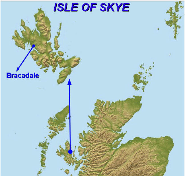 Map of Scotland showing Keiss and Leith